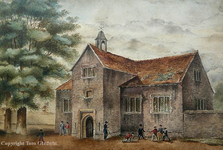 Hertford Grammar School (from a watercolour by Eliza Dobinson c. 1815). Copyright Tom Gladwin.